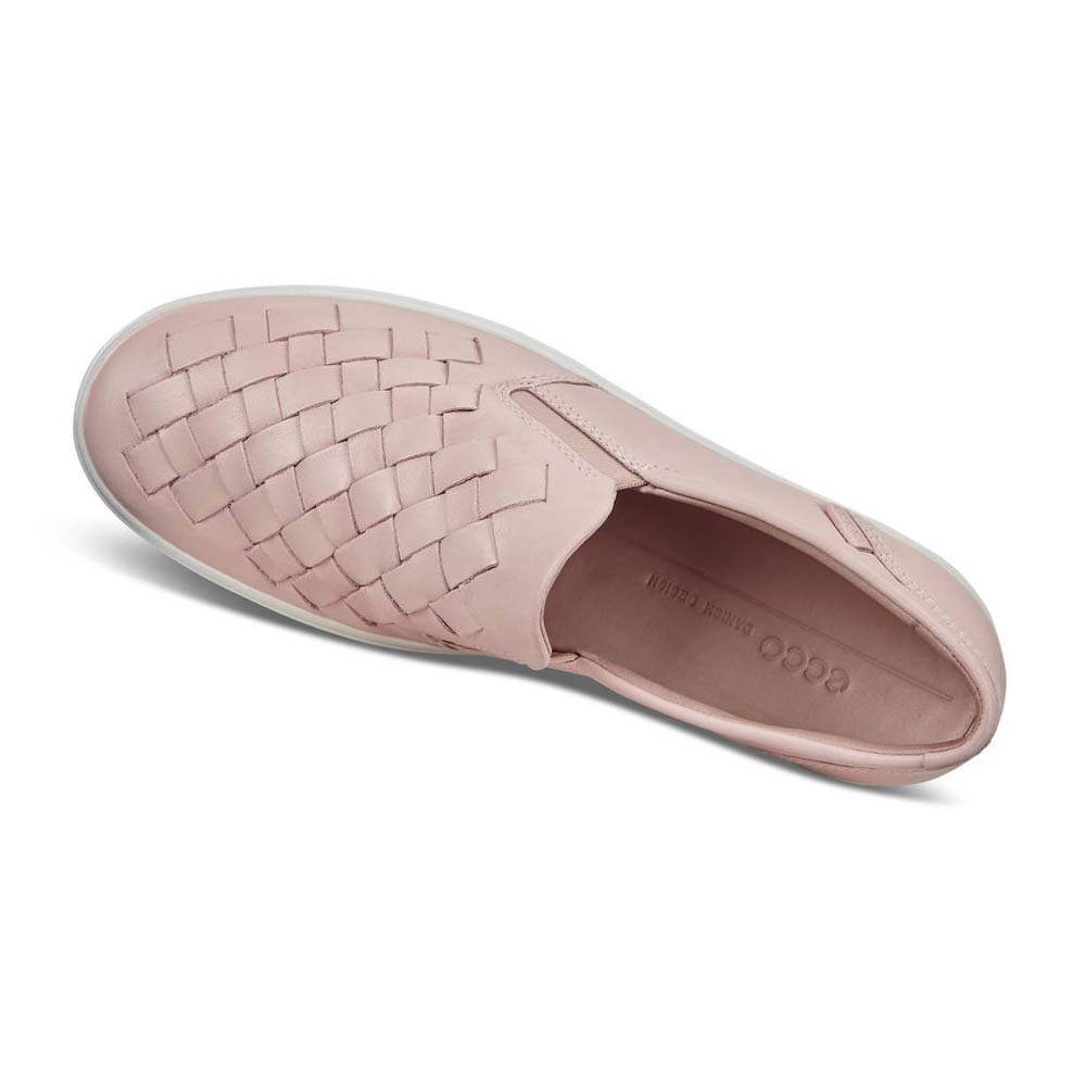 Women's Ecco Soft 7 Woven Sneakers Pink | Canada 249BEX